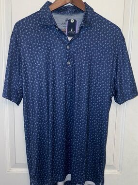 johnnie-O "Pin Up" Featherweight Performance Polo in Lake Blue - NWT